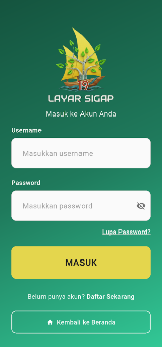 Tampilan Layar Sigap 19